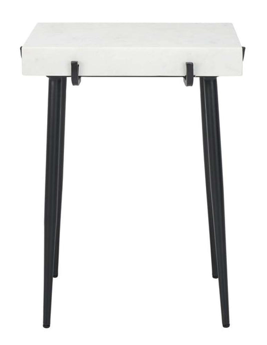 Safavieh - Yuki Stone Top Accent Table - White - Black - ACC3708A veiw 1