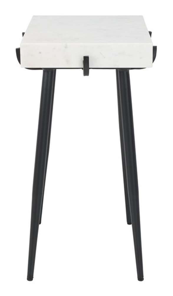 Safavieh - Yuki Stone Top Accent Table - White - Black - ACC3708A veiw 3