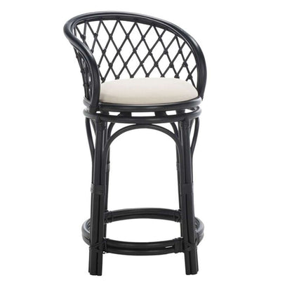 Safavieh - Yuta Rttn Counter Stool W/Cush - White - Black - BST6504B veiw 3