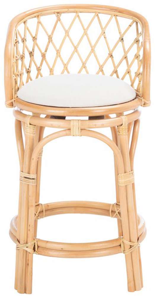 Safavieh - Yuta Rttn Counter Stool W/Cush - White - Natural - BST6504A veiw 1
