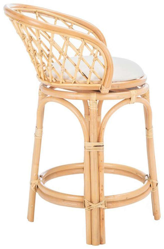 Safavieh - Yuta Rttn Counter Stool W/Cush - White - Natural - BST6504A veiw 2