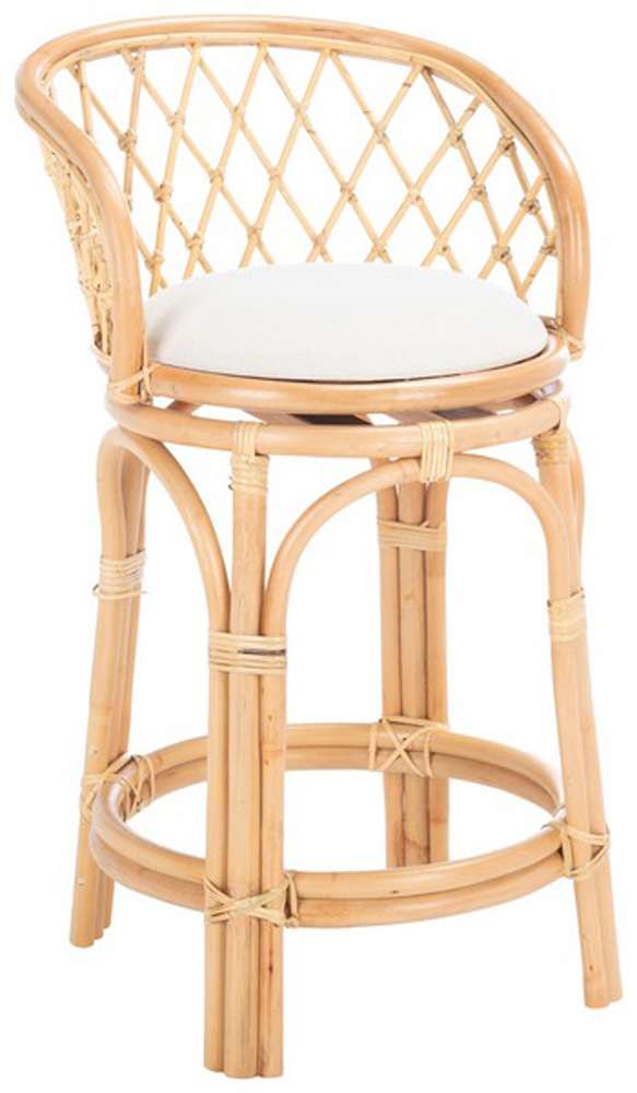Safavieh - Yuta Rttn Counter Stool W/Cush - White - Natural - BST6504A veiw 3