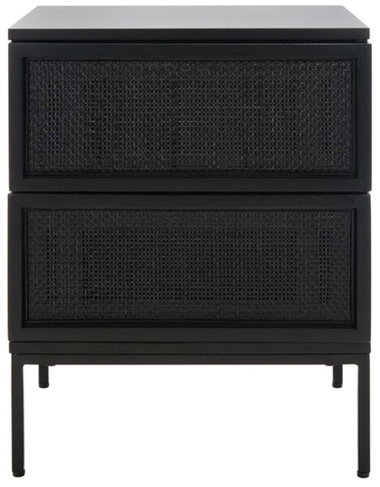 Safavieh - Zadie 2 Drw Rattan Nightstand - Black - NST5007E view 1