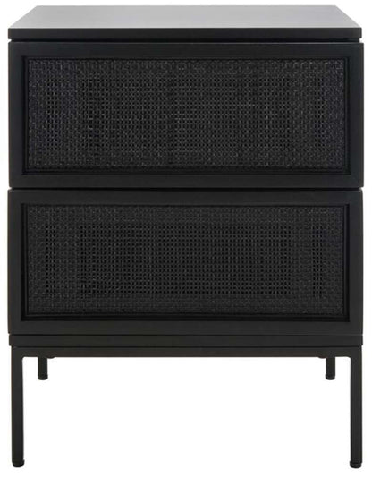 Safavieh - Zadie 2 Drw Rattan Nightstand - Black - NST5007E view 1