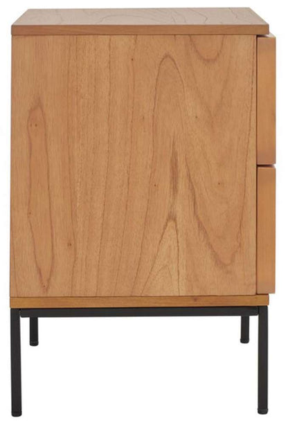 Safavieh - Zadie 2 Drw Rattan Nightstand - Natural - Black - NST5007C veiw 5