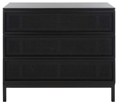 Safavieh - Zadie 3 Drawer Rattan Chest - Black - CHS5004E veiw 1