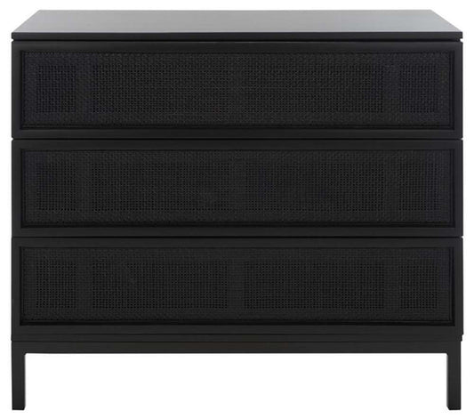 Safavieh - Zadie 3 Drawer Rattan Chest - Black - CHS5004E veiw 1