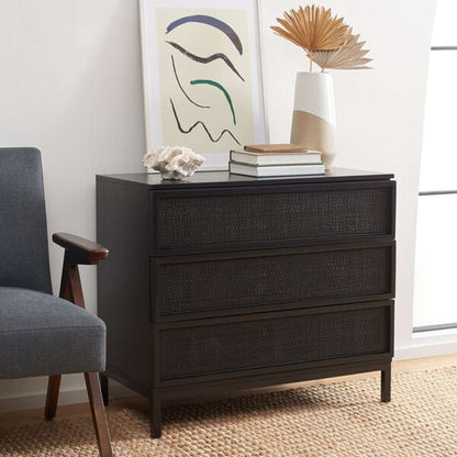 Safavieh - Zadie 3 Drawer Rattan Chest - Black - CHS5004E veiw 3