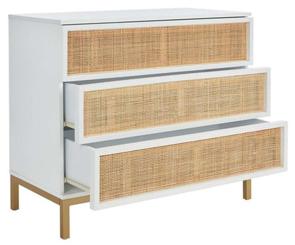 Safavieh - Zadie 3 Drawer Rattan Chest - White - Gold - CHS5004B veiw 3