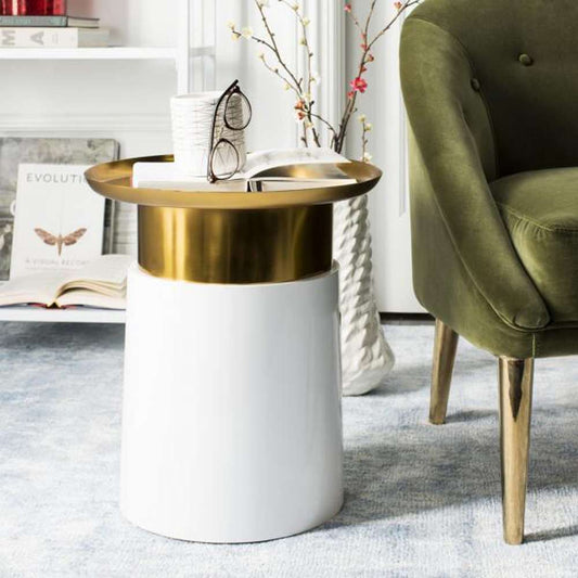 Safavieh - Zenith Tray Top Side Table - Gold - White - ACC3200A veiw 2