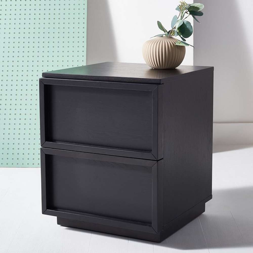 Safavieh - Couture - Zeus 2 Drawer Nightstand - Black - SFV7205C veiw 4