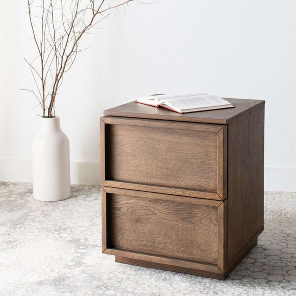 Safavieh - Couture - Zeus 2 Drawer Nightstand - Medium Oak - SFV7205A veiw 2