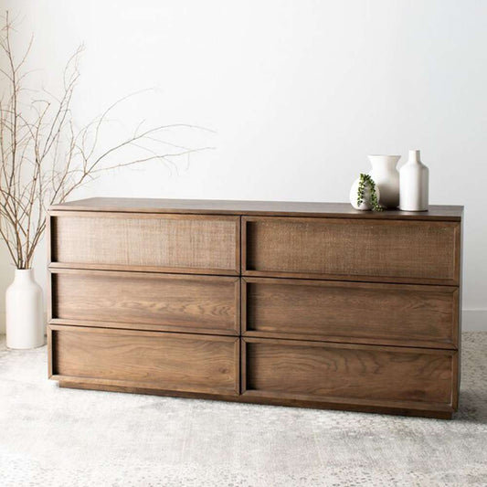 Safavieh - Couture - Zeus 6 Drawer Wood Dresser - Medium Oak - SFV7204A veiw 2