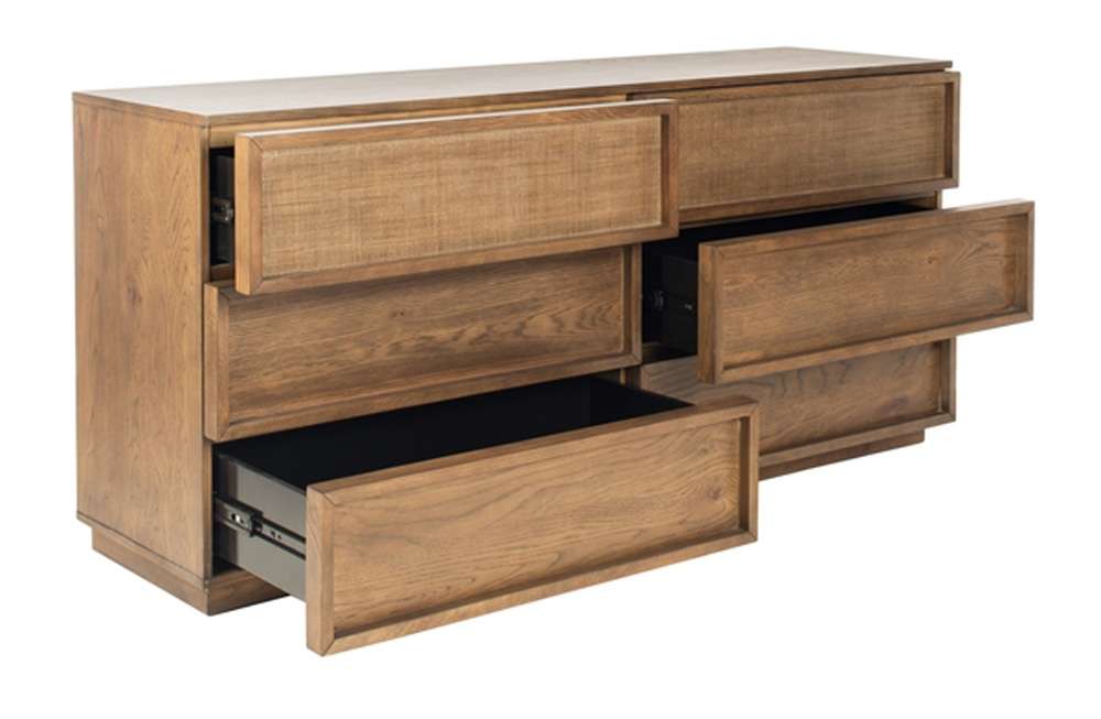 Safavieh - Couture - Zeus 6 Drawer Wood Dresser - Medium Oak - SFV7204A veiw 3