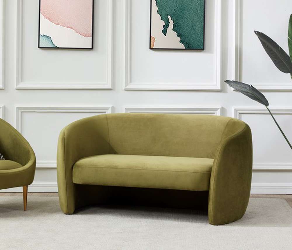 Safavieh - Couture - Zhao Curved Loveseat - Olive Green - SFV4783C veiw 2