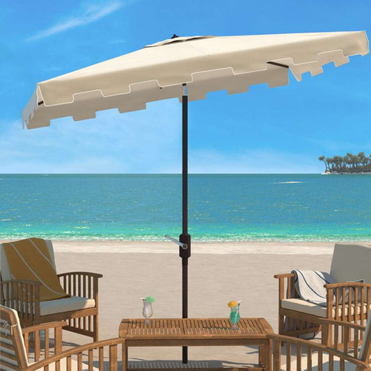 Safavieh - Zimmerman 6.5X10 Rect Umbrella - Beige - White - PAT8300C veiw 2