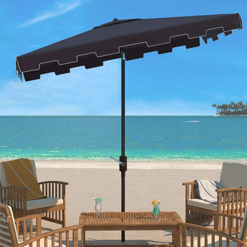 Safavieh - Zimmerman 6.5X10 Rect Umbrella - Navy - White - PAT8300A veiw 2