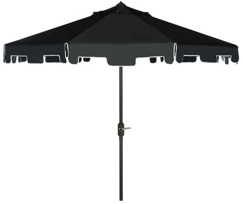Safavieh - Zimmerman 9 Ft Market Umbrella - Black - White - PAT8000H veiw 1