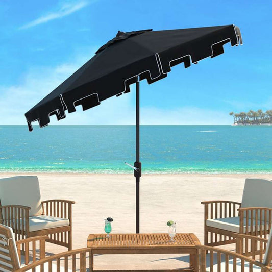 Safavieh - Zimmerman 9 Ft Market Umbrella - Black - White - PAT8000H veiw 2