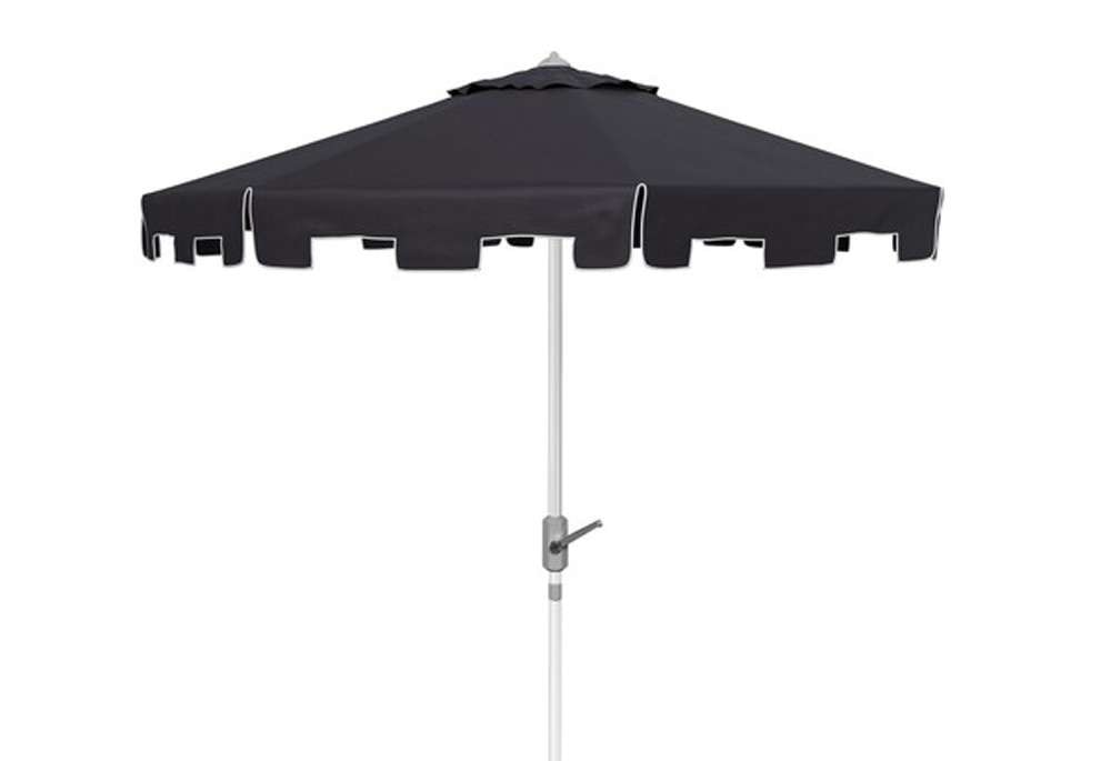 Safavieh - Zimmerman 9 Ft Market Umbrella - Black - White - PAT8000M veiw 1