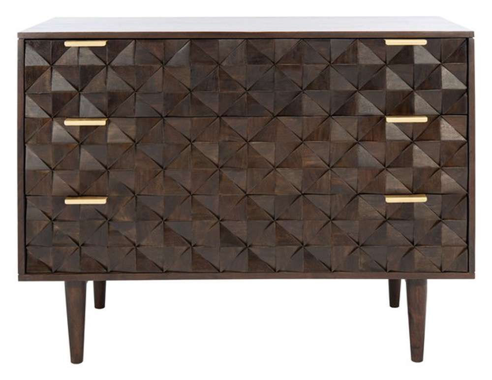 Safavieh - Couture - Zinnia 3 Drawer Chest - Walnut - SFV5717A veiw 1