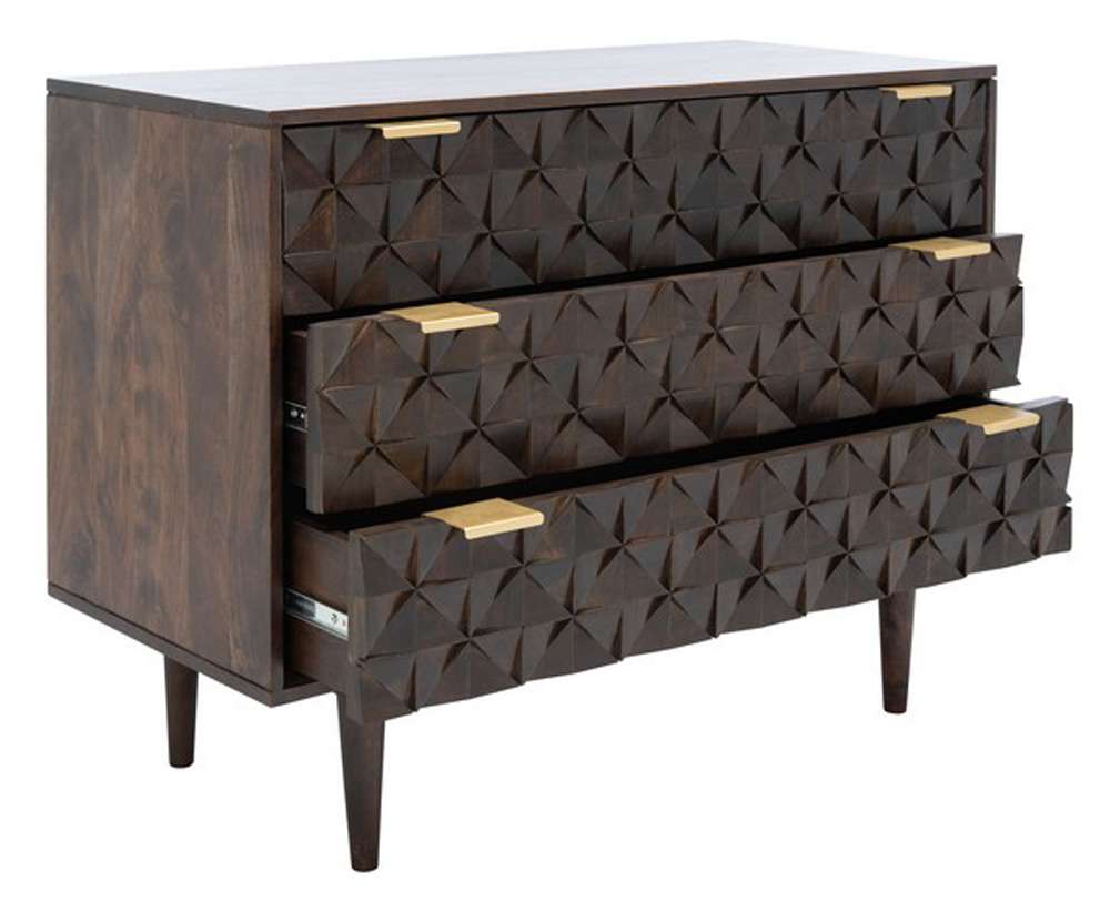 Safavieh - Couture - Zinnia 3 Drawer Chest - Walnut - SFV5717A veiw 4