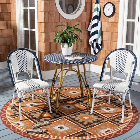 Safavieh - Zoya Chair - Navy - White  (Set of 2) - PAT4037A-SET2 veiw 2