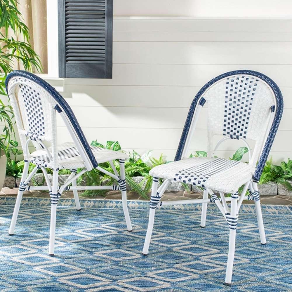 Safavieh - Zoya Chair - Navy - White  (Set of 2) - PAT4037A-SET2 veiw 3