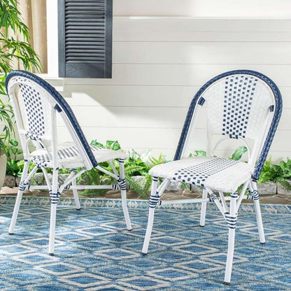 Safavieh - Zoya Chair - Navy - White  (Set of 2) - PAT4037A-SET2 veiw 3