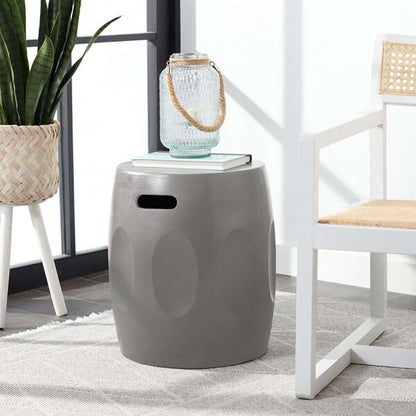 Safavieh - Zuri In/Outdoor Accent Stool - Dark Grey - VNN1008A veiw 2