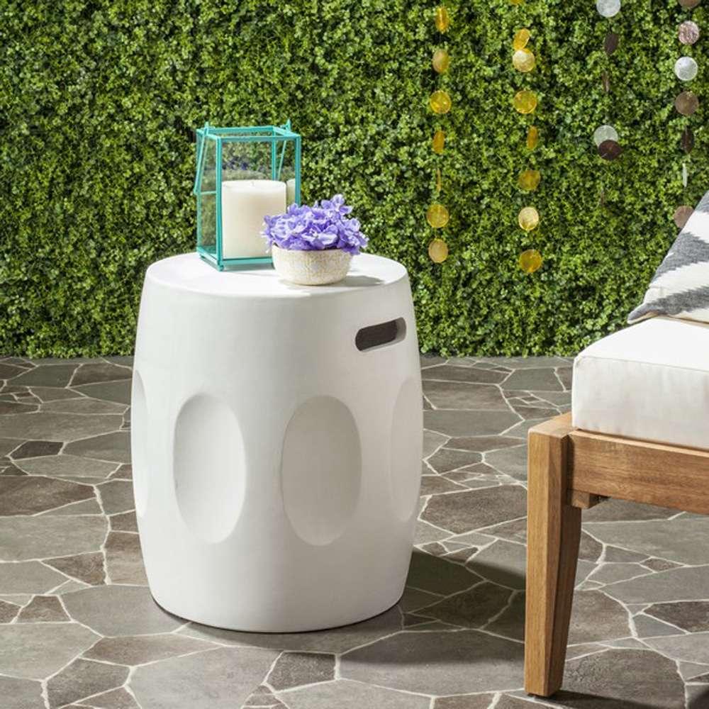 Safavieh - Zuri In/Outdoor Accent Stool - Ivory - VNN1008B veiw 2