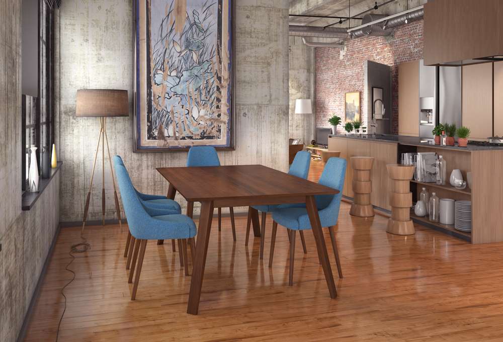 Saloom Furniture - Alton Dining Table 42 x 80 x 29 in Java - SSWI-4280-ALT-Java-G veiw 5