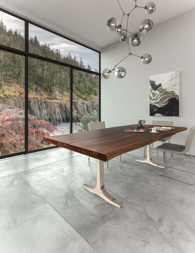 Saloom Furniture - Apollo Wave Edge Dining Table 42 x 80 x 29 in Java - MWWS-4280-APO-Java-G veiw 1