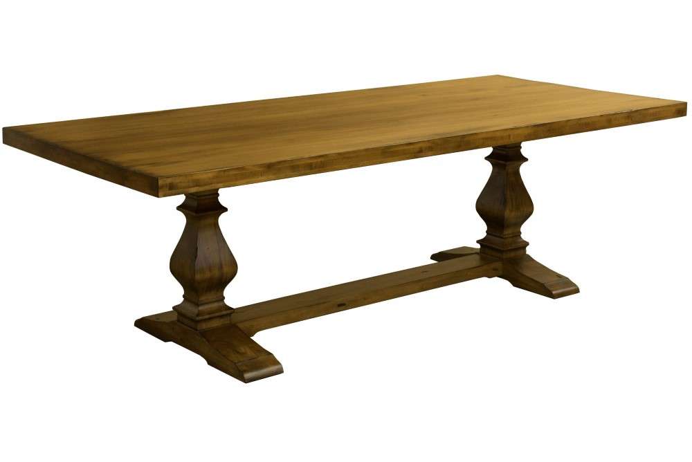 Saloom Furniture - Ashford Trestle Dining Table 42 x 80 x 29 in Distressed Flax - MDWS-4280-ASH-Distressed-Flax-G veiw 1