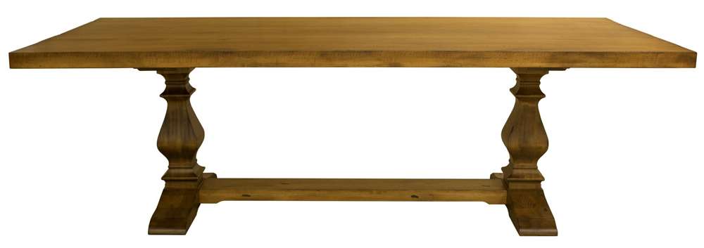 Saloom Furniture - Ashford Trestle Dining Table 42 x 96 x 29 in Distressed Flax - MDWS-4296-ASH-Distressed-Flax-G veiw 2