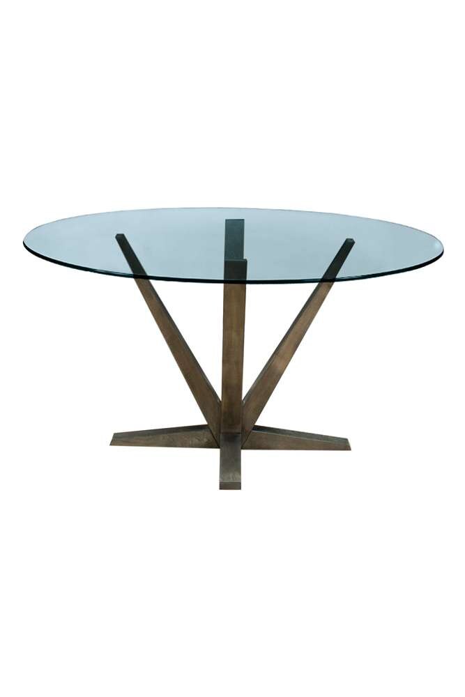 Saloom Furniture - Aura Glass Dining Table 48 x 48 x 29 in Nantucket - SKGO-4848-AUR-Nantucket-G veiw 2