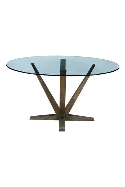 Saloom Furniture - Aura Glass Dining Table 48 x 48 x 29 in Nantucket - SKGO-4848-AUR-Nantucket-G veiw 2
