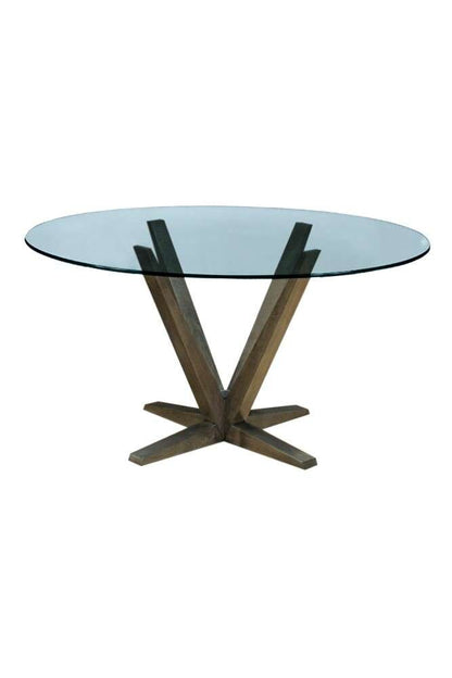 Saloom Furniture - Aura Glass Dining Table 54 x 54 x 29 in Nantucket - SKGO-5454-AUR-Nantucket-G veiw 1
