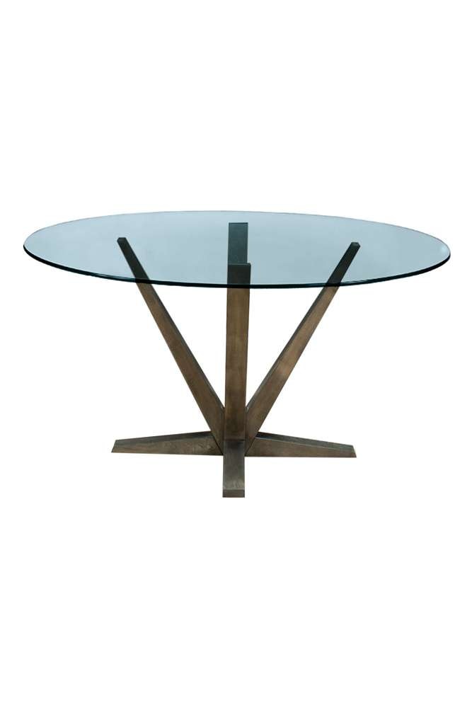 Saloom Furniture - Aura Glass Dining Table 54 x 54 x 29 in Nantucket - SKGO-5454-AUR-Nantucket-G veiw 2