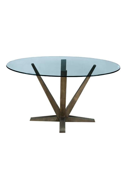 Saloom Furniture - Aura Glass Dining Table 54 x 54 x 29 in Nantucket - SKGO-5454-AUR-Nantucket-G veiw 2
