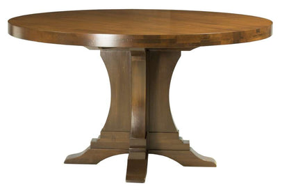 Saloom Furniture - Bristol Pedestal Dining Table 48 x 48 x 29 in Distressed Walnut - MDWO-4848--BRI-Distressed-Walnut-G veiw 2