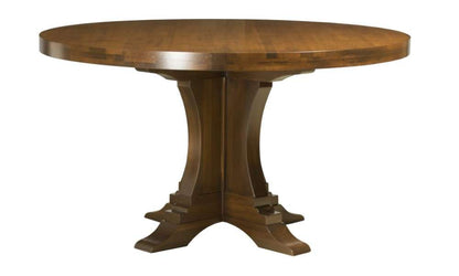 Saloom Furniture - Bristol Pedestal Dining Table 54 x 54 x 29 in Distressed Walnut - MDWO-5454-BRI-Distressed-Walnut-G veiw 1
