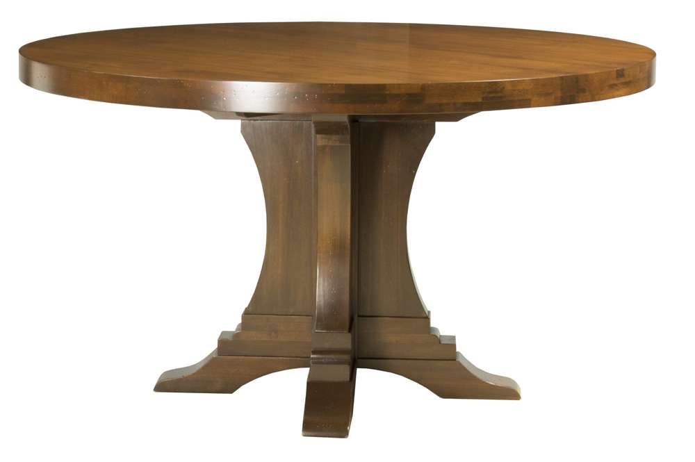 Saloom Furniture - Bristol Pedestal Dining Table 54 x 54 x 29 in Distressed Walnut - MDWO-5454-BRI-Distressed-Walnut-G veiw 2