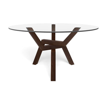 Saloom Furniture - Cleo Glass Dining Table 48 x 48 x 29 in Java - GCFO-4848-CLEO-Java-G veiw 2
