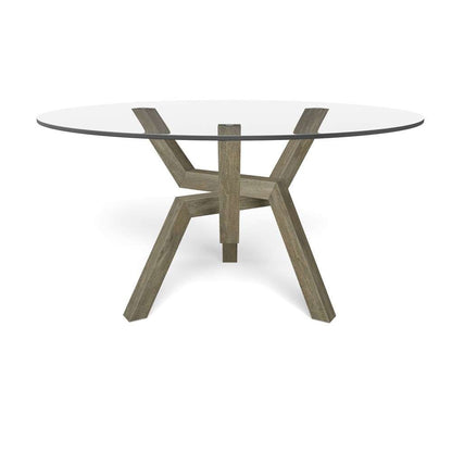 Saloom Furniture - Cleo Glass Dining Table 48 x 48 x 29 in Nantucket - GCFO-4848-CLEO-Nantucket-G veiw 1