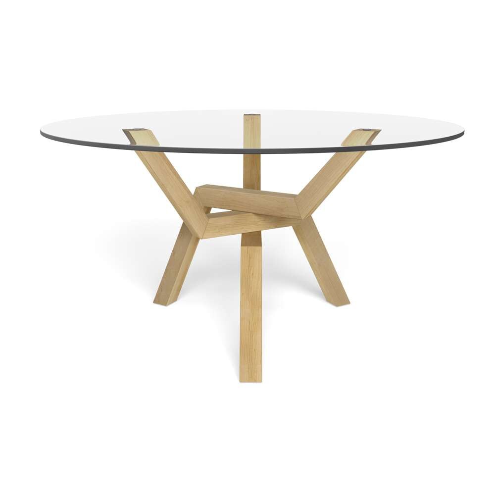 Saloom Furniture - Cleo Glass Dining Table 48 x 48 x 29 in Natural - GCFO-4848-CLEO-Natural-G veiw 2