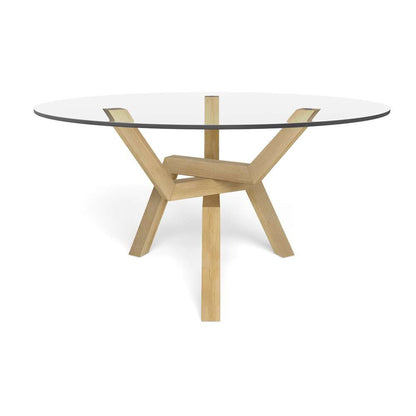 Saloom Furniture - Cleo Glass Dining Table 54 x 54 x 29 in Natural - GCFO-5454-CLEO-Natural-G veiw 2