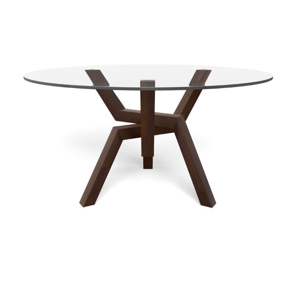Saloom Furniture - Cleo Glass Dining Table 60 x 60 x 29 in Java - GCFO-6060-CLEO-Java-G veiw 1