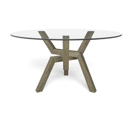 Saloom Furniture - Cleo Glass Dining Table 60 x 60 x 29 in Nantucket - GCFO-6060-CLEO-Nantucket-G veiw 1
