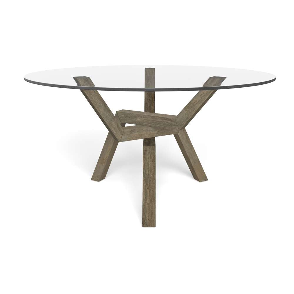 Saloom Furniture - Cleo Glass Dining Table 60 x 60 x 29 in Nantucket - GCFO-6060-CLEO-Nantucket-G veiw 2